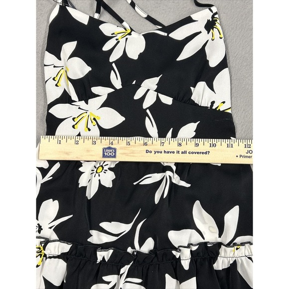 Hyfve Dress Womens Size Small Black White Yellow Flowers Ruffles Summer Sun Cute - Picture 5 of 13